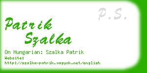 patrik szalka business card